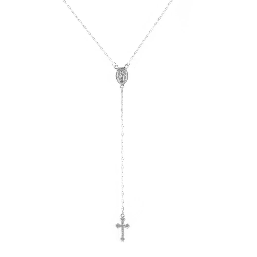 Vintage Christian Cross Rosary Necklace