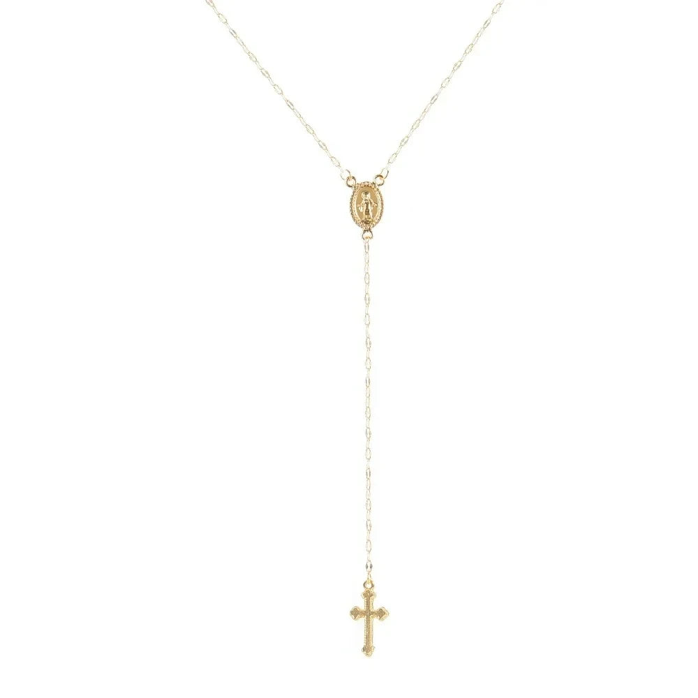 Vintage Christian Cross Rosary Necklace
