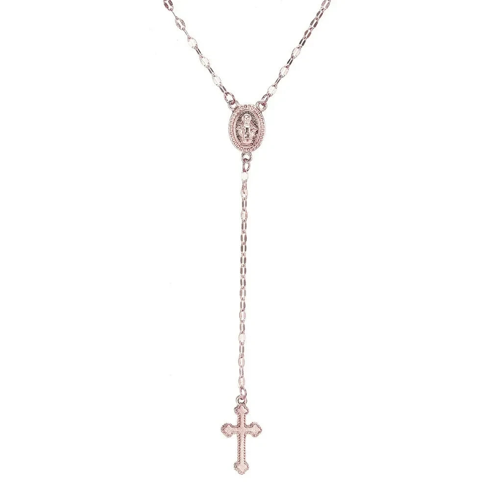 Vintage Christian Cross Rosary Necklace