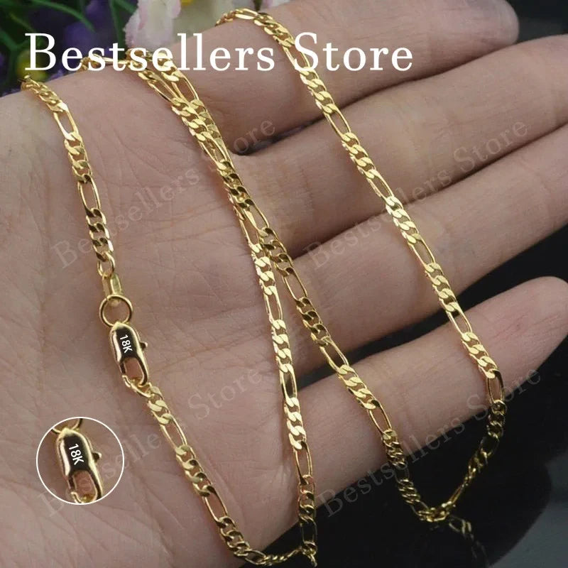 Sterling Silver Gold Figaro Chain
