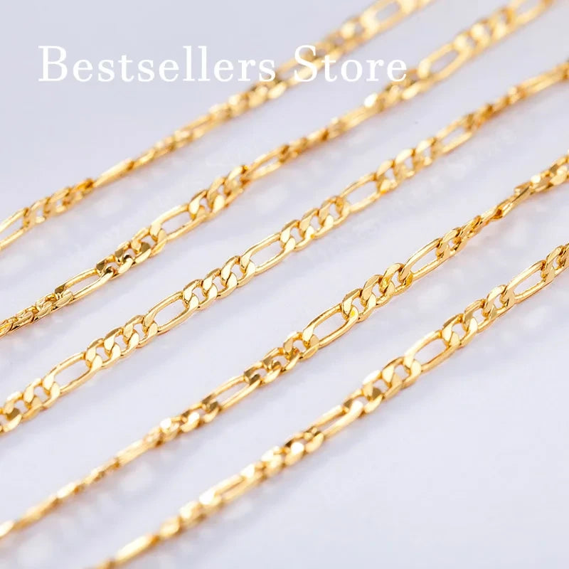 Sterling Silver Gold Figaro Chain